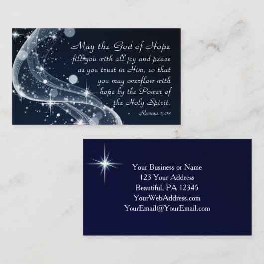 Gott der Hoffnung, Römer 15:13 Bibelverse Visitenkarte (Vorne/Hinten)