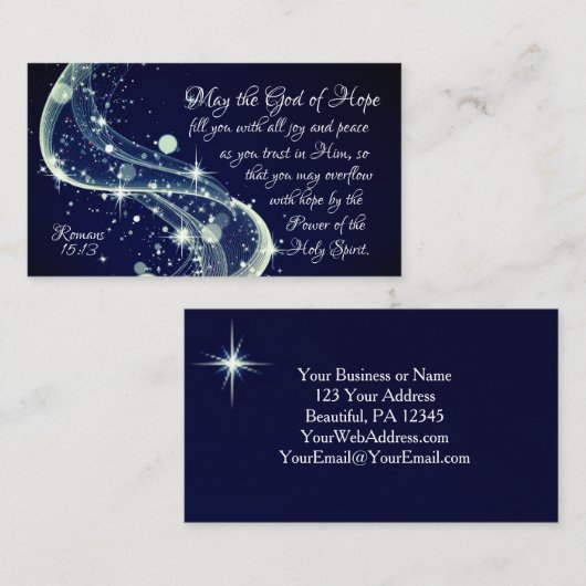 Gott der Hoffnung, Römer 15:13 Bibelverse Visitenkarte (Vorne/Hinten)