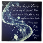 Gott der Hoffnung, Römer 15:13 Bibelverse, Weihnac Fliese (Vorderseite)
