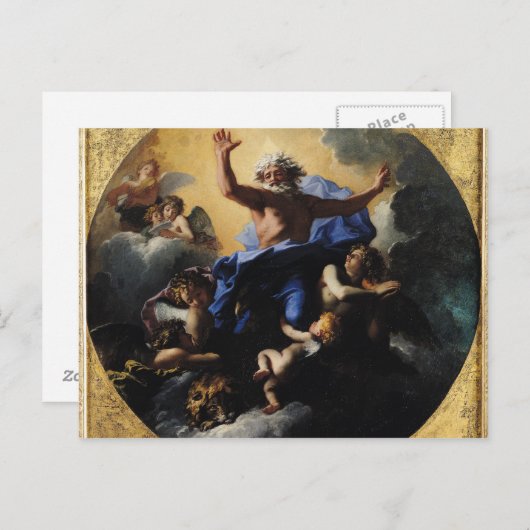 Gott, der Vater, der von Engeln getragen wird Postkarte (Vorne/Hinten)