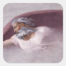 Gott der Vater Renaissance Andachtsdesign Quadratischer Aufkleber