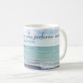 Gott, der Wunder vollbringt Ozean Blue Bible Verse Kaffeetasse (VorderseiteRechts)