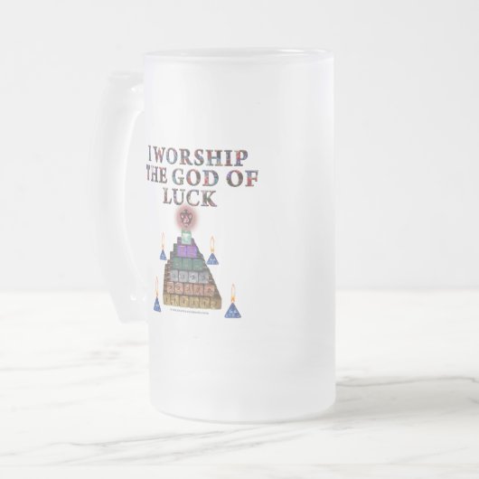 Gott des Glücks Mattglas Bierglas (Vorderseite Links)