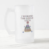 Gott des Glücks Mattglas Bierglas (Links)