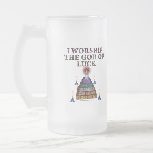 Gott des Glücks Mattglas Bierglas (Links)