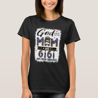 Gott Ed Me Two Titles Mama Gigi Floral Mutter Tag T-Shirt