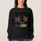 Gott Ed mir zwei Titel Mama und Planer Leopard Kra Sweatshirt (Vorderseite)