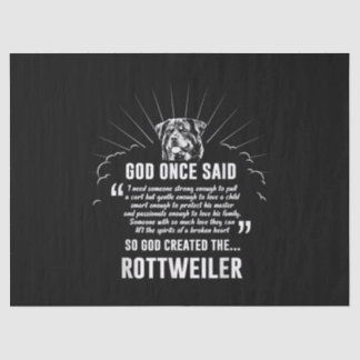 Gott einmal sagte Rottweiler | Funny Dovers Lovers Seidenpapier