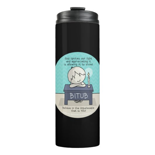 Gott entzündet unseren Light Thermal Tumbler Thermosbecher (Vorderseite)