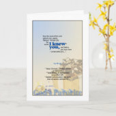 Gott erfreut sich in Ihnen - Jeremiah 1:5 Karte (Gelbe Blume)