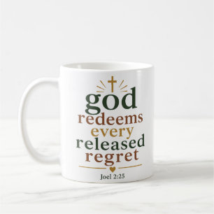 Gott erlöst jedes freigegebene Bedauern Biblische Kaffeetasse