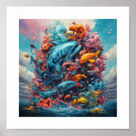 Gott erschafft Wesen des Wassers Poster