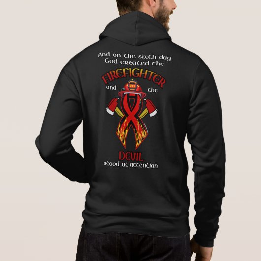 Gott erschuf den Feuerwehrmann Hoodie (Rückseite)