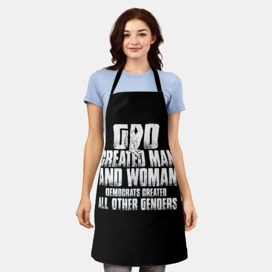 Gott erschuf den Menschen und die weiblichen Demok Schürze (Getragen)