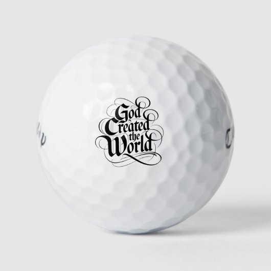 Gott erschuf die Welt Golfball (Vorderseite)