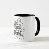 Gott erschuf die Welt Tasse (VorderseiteRechts)