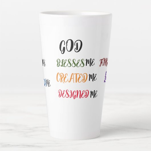 Gott erschuf mich Sammlung Latte Tasse (Vorderseite)