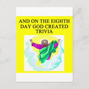 Gott erschuf Triviale Postkarte