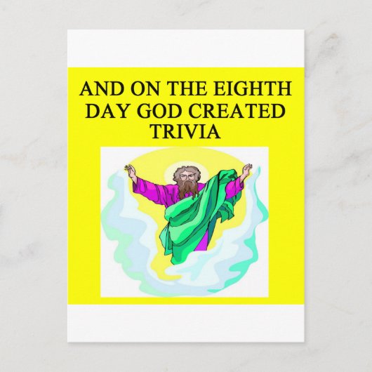 Gott erschuf Triviale Postkarte (Vorderseite)