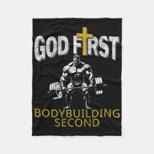 Gott Erste Bodybuilding Zweiter Christlicher Gym W Fleecedecke
