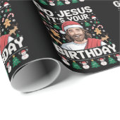 Gott, es ist dein Geburtstag Ugly Weihnachtskraut Geschenkpapier (Rolleneckpunkt)
