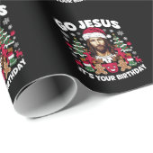Gott, es ist dein Geburtstag Ugly Weihnachtskraut Geschenkpapier (Rolleneckpunkt)