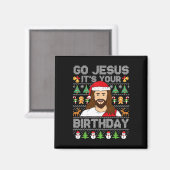 Gott, es ist dein Geburtstag Ugly Weihnachtskraut Magnet (Vorderseite/Rückseite)