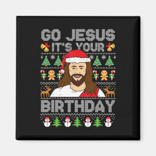 Gott, es ist dein Geburtstag Ugly Weihnachtskraut Magnet