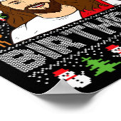 Gott, es ist dein Geburtstag Ugly Weihnachtskraut Poster (Ecke)