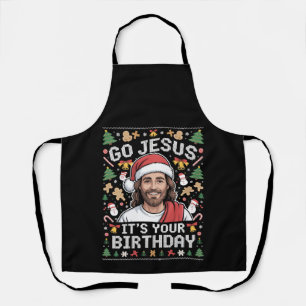 Gott, es ist dein Geburtstag Ugly Weihnachtskraut Schürze