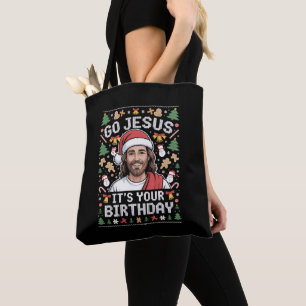 Gott, es ist dein Geburtstag Ugly Weihnachtskraut Tasche