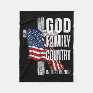Gott Familie Land Amerikanische Flagge Christliche Fleecedecke