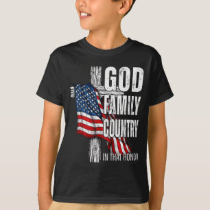 Gott Familie Land Amerikanische Flagge Christliche T-Shirt