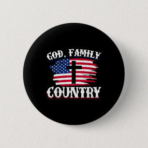 Gott Familie Land Amerikanische Flagge Kreuz Chris Button
