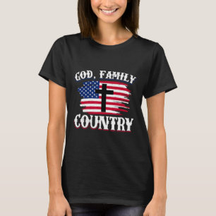 Gott Familie Land Amerikanische Flagge Kreuz Chris T-Shirt