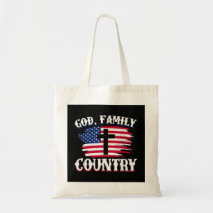 Gott Familie Land Amerikanische Flagge Kreuz Chris Tragetasche