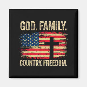 Gott Familie Land Dom USA-Flagge Kreuz Magnet