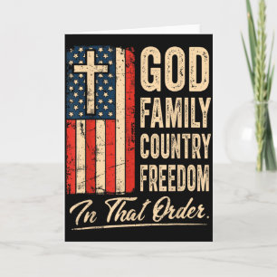 Gott Familie Land Freiheit In dieser Reihenfolge U Karte
