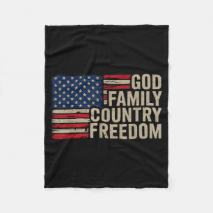 Gott Familie Land Freiheit Patriotisch Christlich Fleecedecke