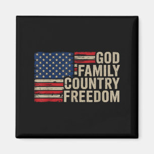 Gott Familie Land Freiheit Patriotisch Christlich Magnet