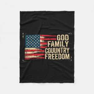 Gott Familie Land Freiheit USA-Flagge Fleecedecke
