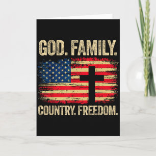 Gott Familie Land Freiheit USA-Flagge Kreuz  Karte