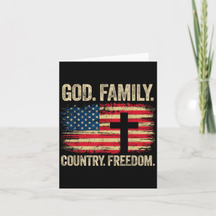 Gott Familie Land Freiheit USA-Flagge Kreuz Karte