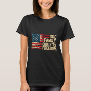 Gott Familie Land Freiheit USA-Flagge T-Shirt