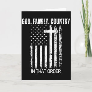 Gott Familie Land In dieser Reihenfolge Patriotisc Karte