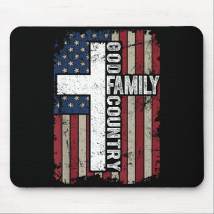 Gott Familie Land Patriotisch Christlich Vintage U Mousepad