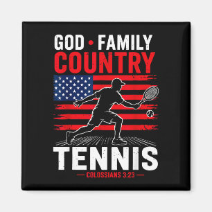 Gott Familie Land Tennis patriotisch christlich Magnet