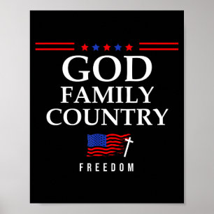 Gott Familie Land Uns Flagge Christlich Sagen Dom Poster