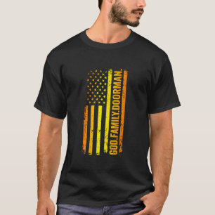 Gott Familie Pförtner US Amerikanische Flagge Vate T-Shirt