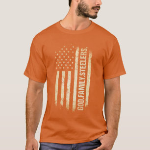 Gott Familie Steelers Pro US amerikanische Flagge T-Shirt